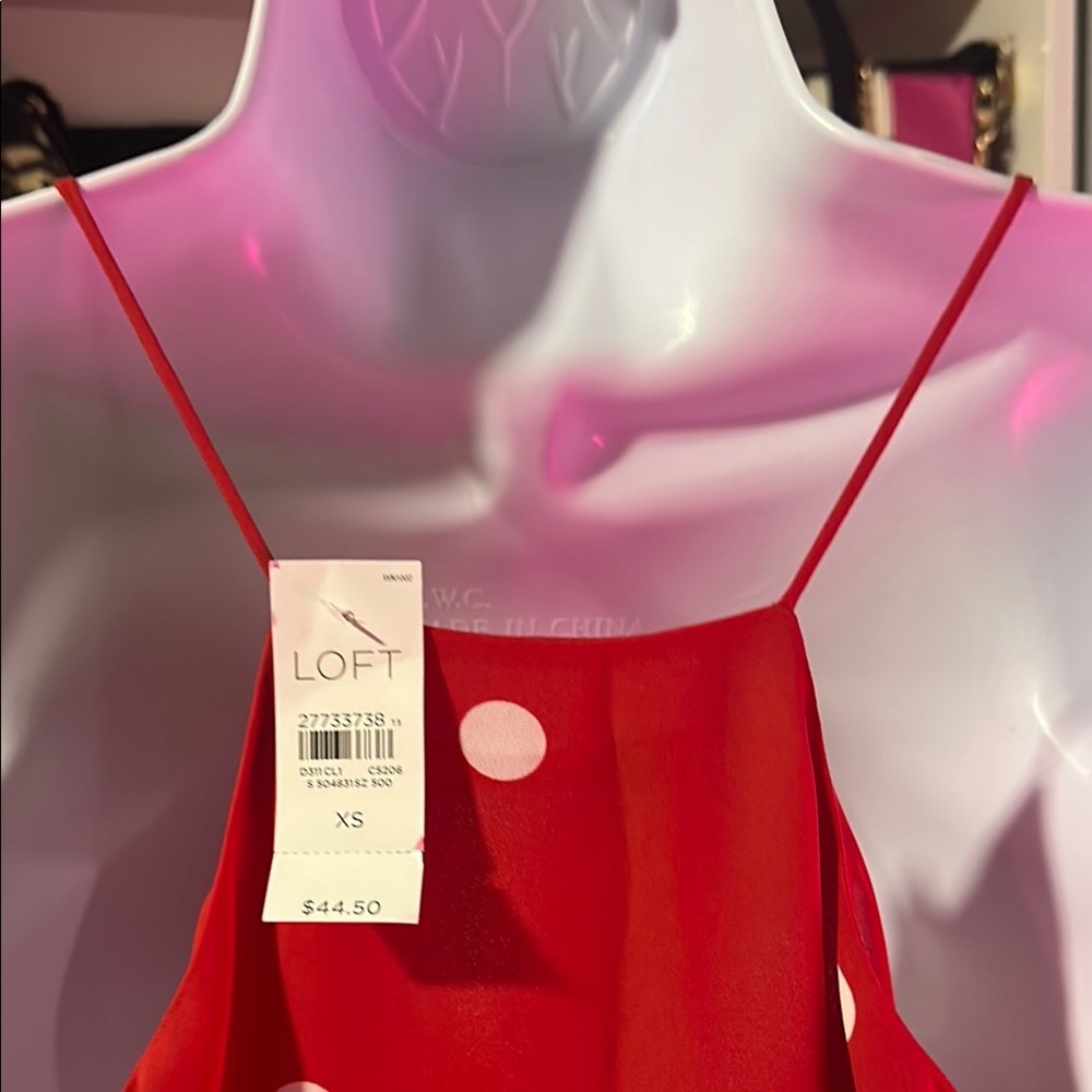 No.062 LOFT Red Polka Dot Tank Top - Picture 7 of 8